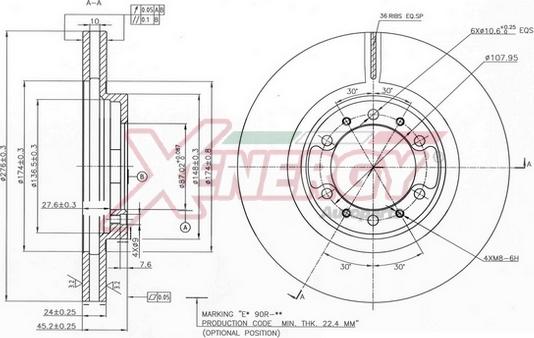 AP XENERGY X602768 - Brake Disc autospares.lv