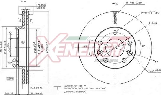 AP XENERGY X602787 - Brake Disc autospares.lv