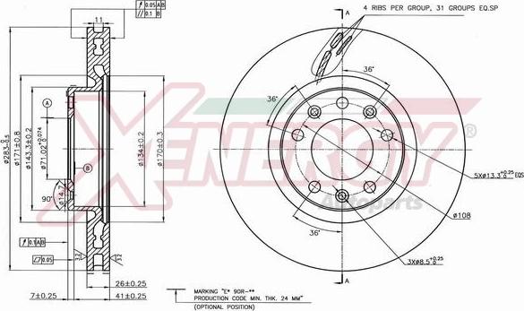 AP XENERGY X602733 - Brake Disc autospares.lv