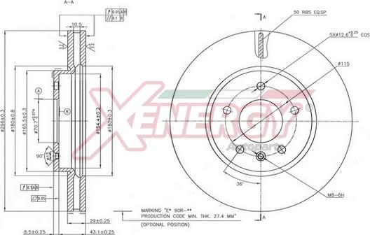 AP XENERGY X602775 - Brake Disc autospares.lv