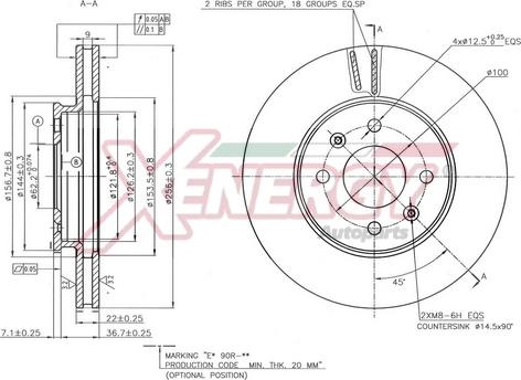 AP XENERGY X602773 - Brake Disc autospares.lv