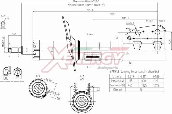 AP XENERGY X845335 - Shock Absorber autospares.lv