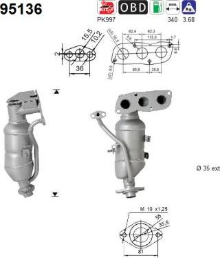 AS 95136 - Catalytic Converter autospares.lv