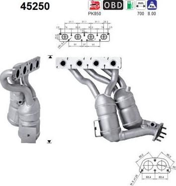 AS 45250 - Catalytic Converter autospares.lv