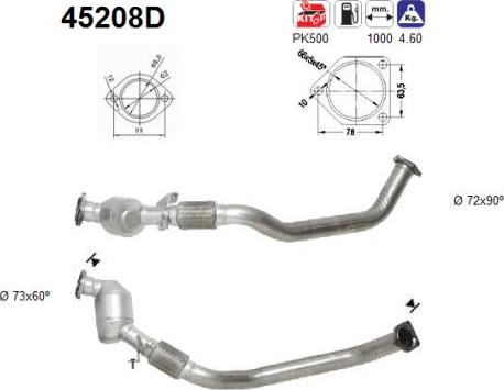 AS 45208D - Catalytic Converter autospares.lv