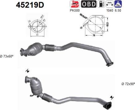 AS 45219D - Catalytic Converter autospares.lv