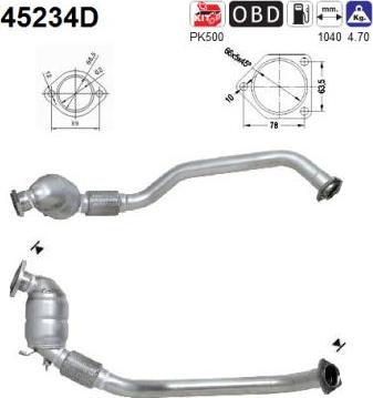 AS 45234D - Catalytic Converter autospares.lv