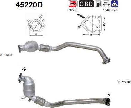 AS 45220D - Catalytic Converter autospares.lv