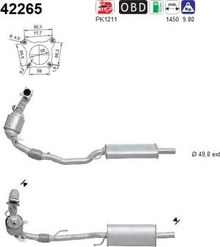AS 42265 - Catalytic Converter autospares.lv