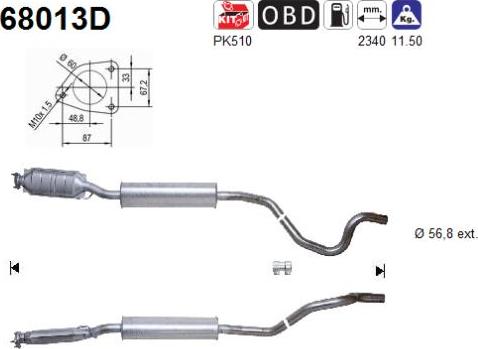 AS 68013D - Catalytic Converter autospares.lv