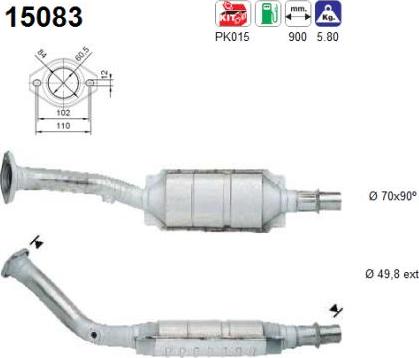 AS 15083 - Catalytic Converter autospares.lv