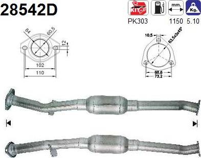 AS 28542D - Catalytic Converter autospares.lv