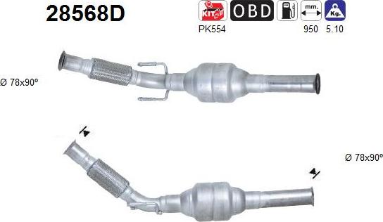 AS 28568D - Catalytic Converter autospares.lv