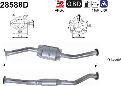 AS 28588D - Catalytic Converter autospares.lv