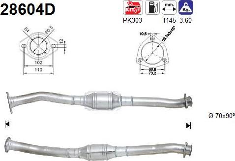 AS 28604D - Catalytic Converter autospares.lv