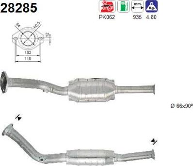 AS 28285 - Catalytic Converter autospares.lv