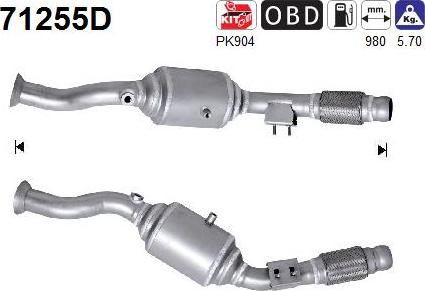 AS 71255D - Catalytic Converter autospares.lv