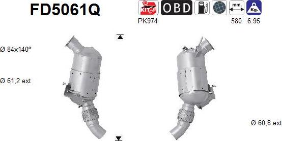 AS FD5061Q - Soot / Particulate Filter, exhaust system autospares.lv