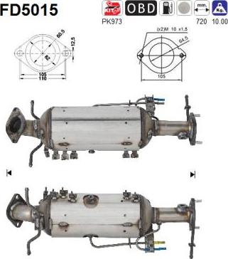 AS FD5015 - Soot / Particulate Filter, exhaust system autospares.lv