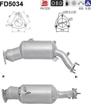 AS FD5034 - Soot / Particulate Filter, exhaust system autospares.lv