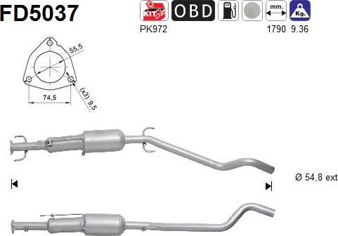 AS FD5037 - Soot / Particulate Filter, exhaust system autospares.lv