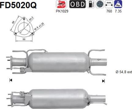 AS FD5020Q - Soot / Particulate Filter, exhaust system autospares.lv
