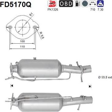 AS FD5170Q - Soot / Particulate Filter, exhaust system autospares.lv