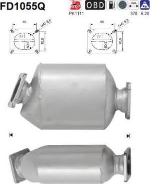 AS FD1055Q - Soot / Particulate Filter, exhaust system autospares.lv
