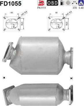 AS FD1055 - Soot / Particulate Filter, exhaust system autospares.lv