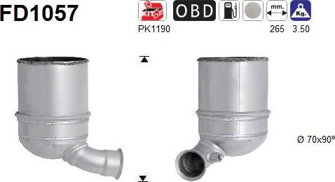 AS FD1057 - Soot / Particulate Filter, exhaust system autospares.lv