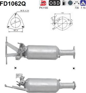 AS FD1062Q - Soot / Particulate Filter, exhaust system autospares.lv