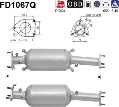 AS FD1067Q - Soot / Particulate Filter, exhaust system autospares.lv