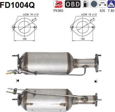 AS FD1004Q - Soot / Particulate Filter, exhaust system autospares.lv