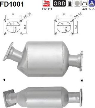 AS FD1001 - Soot / Particulate Filter, exhaust system autospares.lv