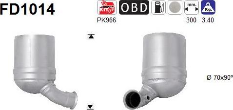 AS FD1014 - Soot / Particulate Filter, exhaust system autospares.lv