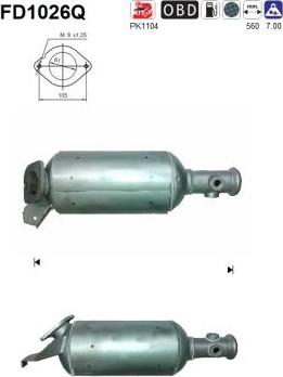 AS FD1026Q - Soot / Particulate Filter, exhaust system autospares.lv