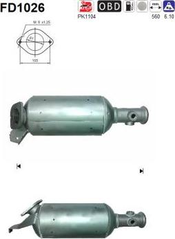 AS FD1026 - Soot / Particulate Filter, exhaust system autospares.lv