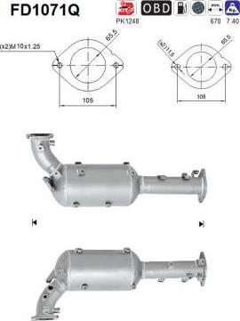 AS FD1071Q - Soot / Particulate Filter, exhaust system autospares.lv