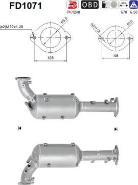 AS FD1071 - Soot / Particulate Filter, exhaust system autospares.lv