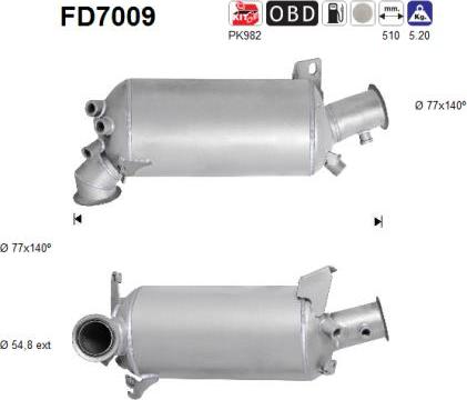 AS FD7009 - Soot / Particulate Filter, exhaust system autospares.lv
