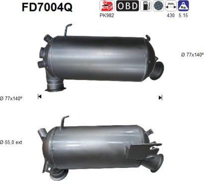 AS FD7004Q - Soot / Particulate Filter, exhaust system autospares.lv