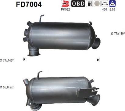 AS FD7004 - Soot / Particulate Filter, exhaust system autospares.lv