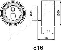 Ashika 45-08-816 - Tensioner, timing belt autospares.lv