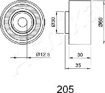 Ashika 45-02-205 - Tensioner, timing belt autospares.lv