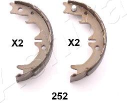 Ashika 55-02-252 - Brake Shoe Set, parking brake autospares.lv