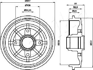 Ashika 56-00-0609 - Brake Drum autospares.lv