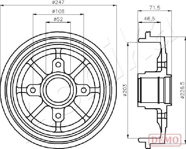 Ashika 56-00-0610C - Brake Drum autospares.lv