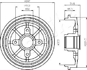 Ashika 56-00-0610 - Brake Drum autospares.lv