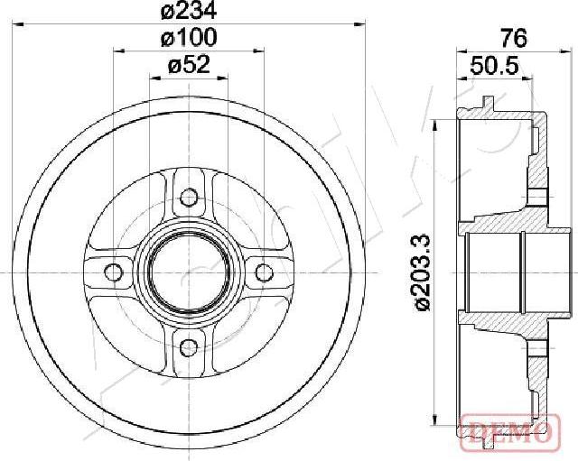 Ashika 56-00-0704C - Brake Drum autospares.lv