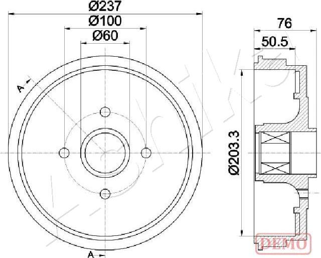 Ashika 56-00-0700C - Brake Drum autospares.lv